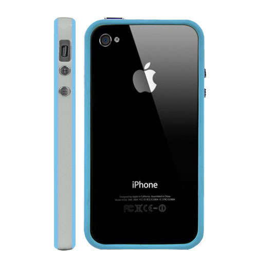 iPhone 4 4S Bumper Cases BLUE & WHITE